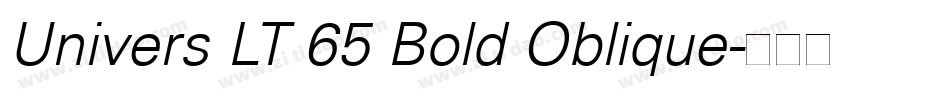 Univers LT 65 Bold Oblique字体转换